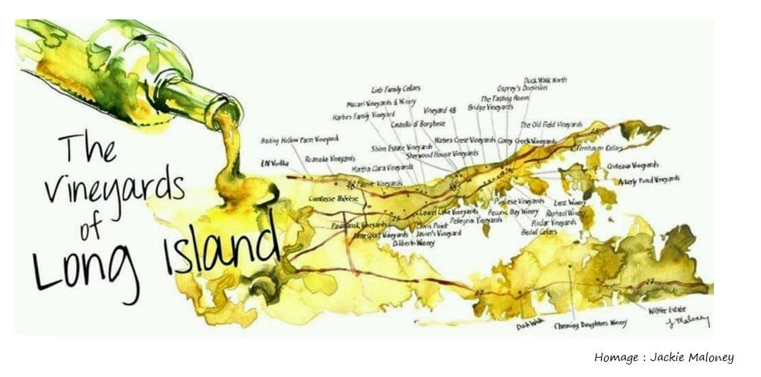 The Long Island Vineyards & Wineries Map